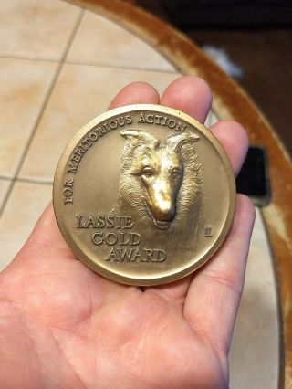 Vintage Solid Bronze Lassie Medallion - Challenge Coin The Gold Award