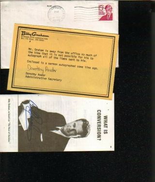 Billy Graham Refusal Letter From 1979 Inc.  Rubber Stamp Signed Brochure