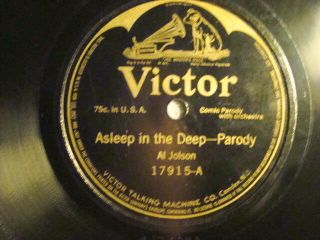 78 : Victor 17915 - Al Jolson /nat M Wills - Asleep In The Deep/ Cure - E,