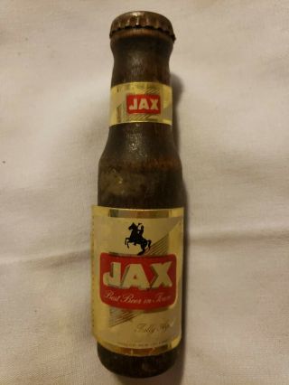 Vintage Jax Advertising Beer Bottle Opener Wooden Bottle