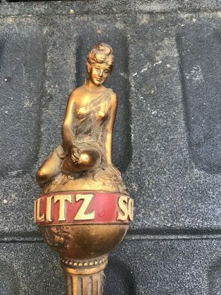 SCHLITZ BEER LADY ON THE WORLD TAP HANDLE 2