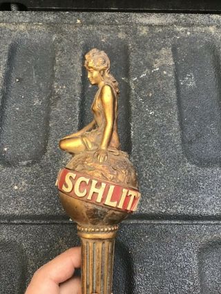 SCHLITZ BEER LADY ON THE WORLD TAP HANDLE 5