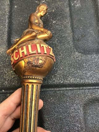 SCHLITZ BEER LADY ON THE WORLD TAP HANDLE 6