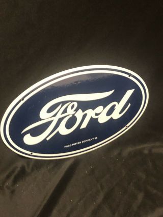 Vintage Porcelain Ford Motor Company Sign Marked “58”