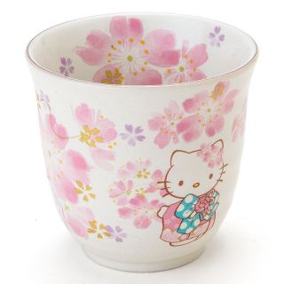 Hello Kitty Sakura Tea Cup & 2 Mini Saucer Set From Sanrio Japan Cherry Blossom