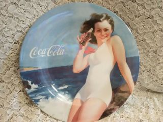 Melamine 2002 Coca Cola Classic Large Plate By Sakura Girl Swimsuit Glossy Film
