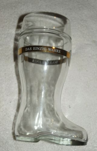 Warsteiner Boot Shaped Clear Beer Mug - 1 Liter - 9 1/2 Inches Tall