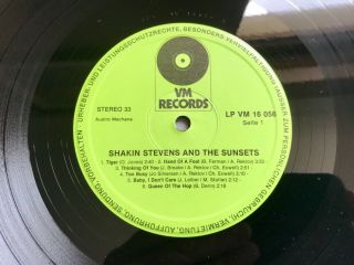 Shakin’ Stevens and The Sunsets Very Rare Vinyl LP Germany VM LABEL SELF - TITLED 7