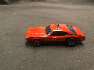 Hot Wheels Redline Fire Chief Olds 442 Rare Blue Light On Top