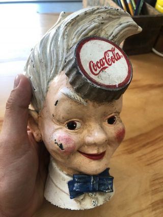 Vintage Coca - Cola " Sprite Boy " Cast Iron Bank