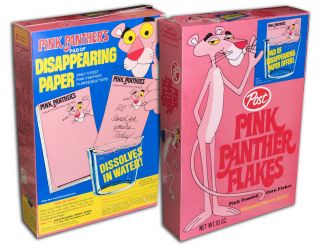 Post Pink Panther Flakes Cereal Box