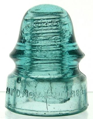 Cd 162 Light Aqua W.  Brookfield Antique Glass Telegraph Insulator Piece