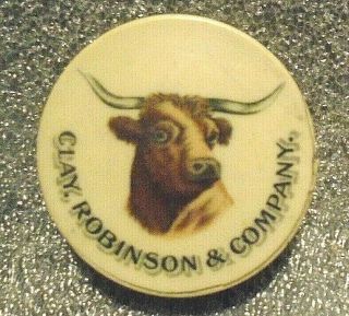 Graphic Old Celluloid Tape Measure Advertising Clay Robinson & Co Stockyards