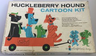 Huckleberry Hound Cartoon Kit 1960 Colorforms Norwood Nj Almost Complete W/box