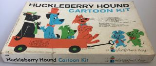 Huckleberry Hound Cartoon Kit 1960 Colorforms Norwood NJ Almost Complete W/Box 2