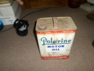 Vintage 2 Gallon Polarine Motor Oil Can Empty An Ohio Corporation Standard Oil