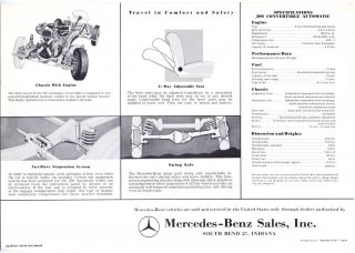 Mercedes - Benz 300d ' Adenauer ' Convertible US leaflet prospekt,  1957 2