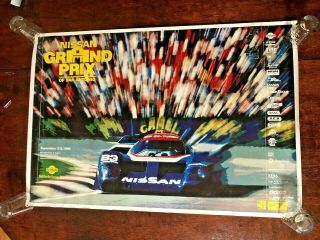 Vintage 1989 Nissan Grand Prix San Antonio Poster Gtp Zx - Turbo Race Car Art