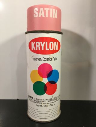 Vintage Krylon 3506 Rose Satin Spray Paint Can From 1991