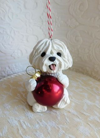 White Havanese Ornament Sculpture Clay By Raquel At Thewrc Or Coton De Tulear
