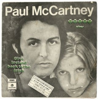 Beatles Paul Mccartney Wings Give Ireland Back To The Irish Israeli Only Ps 7 "