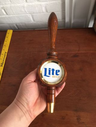 Vintage Lite Beer Tap Handle Wooden Rare