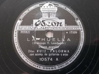 Ruiz - Palorma Odeon 10574 Harp Guitar 78rpm La Huella / Pongale Por Las Hileras
