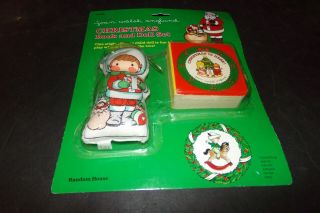 Vintage Joan Walsh Anglund Christmas Book & Doll Ornament Set 1986