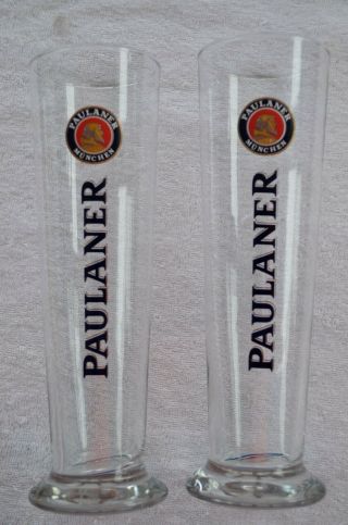 Paulaner Munchen Set Of (2) Pilsner Beer Glasses 0.  5l