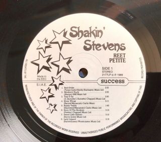 Shakin’ Stevens and The Sunsets Rare Vinyl LP “REET PETITE Success Label Holland 4