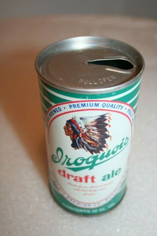 Iroquois Draft Ale 12 oz SS pull tab beer can from Buffalo,  York 2