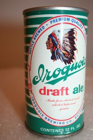 Iroquois Draft Ale 12 oz SS pull tab beer can from Buffalo,  York 4