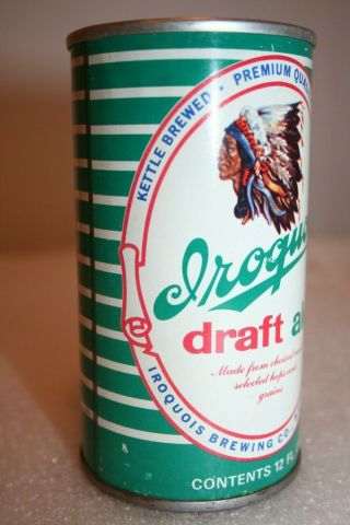 Iroquois Draft Ale 12 oz SS pull tab beer can from Buffalo,  York 6