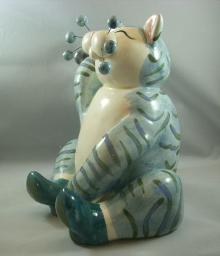 Annaco Creations Retired Whimsiclay LARGE CAT GOLFER by Amy Lacombe 28328 NIB 4