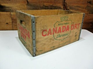 1954 Antique Canada Dry Ginger Ale Soda Bottle Wood Crate Box Fc - 11 - 54 Vintage