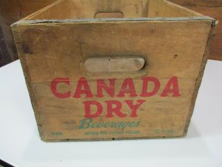 1954 Antique Canada Dry Ginger Ale Soda Bottle Wood Crate Box FC - 11 - 54 vintage 2