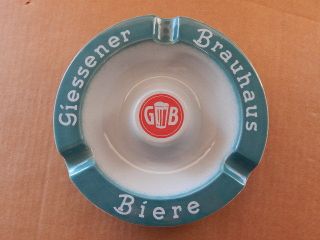 Vintage 1980s Giessener Biere Brauhaus Advertising Ceramic Ashtray 19 " Rare