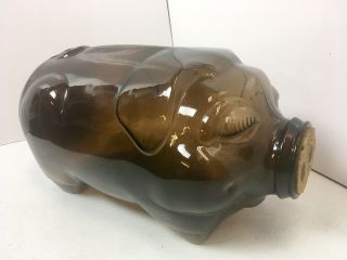 Amber Libby 5 Gallon " This Little Piggy Went To The Market " Glass 19” Piggy Bank