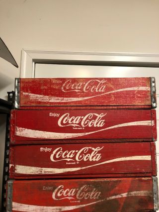 Coke Crate Wooden Crates From 50’s - 70’s.  Set Of 4
