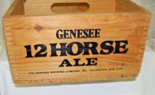 Genesee 12 Horse Ale Wooden Box with Draft Horse Design 3