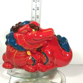 Wells Fargo Ceramic Red Dragon Promotional Year Of The Dragon Piggy Bank C1