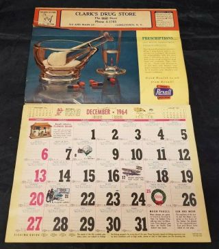 1965 Calendar Rexall Clark 