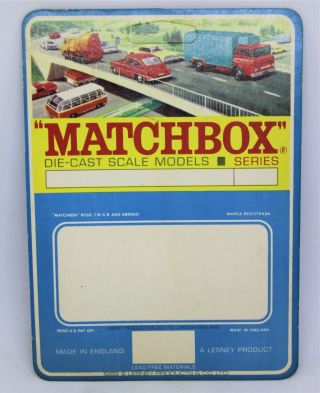 Matchbox Lesney " Early Sample Printers Proof Card From The Late Wally Walhters