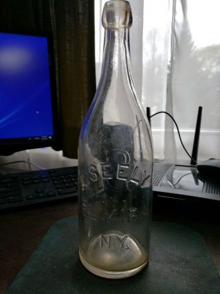 Elmira,  N.  Y/ A.  Seely/ 1887/ Quart Blob Top Beer Bottle Soda