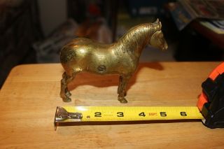 Antique - Cast Brass - Horse Dime Bank - Not A Repop - Great Patina