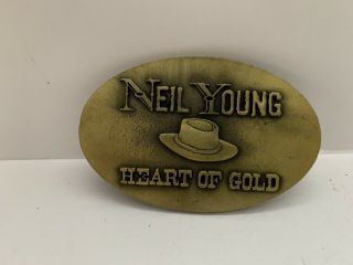 Neil Young Heart Of Gold Belt Buckle Collectible Rock N Roll Metal Rare