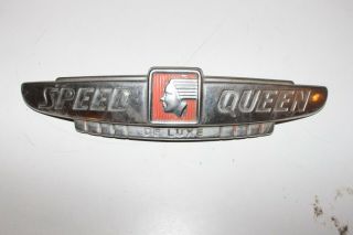 Vintage Speed Queen Deluxe Logo Tin Emblem Plate Washing Machine