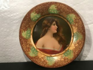 C.  1905 Vienna Art Type Plate Tin Bakery Advertising Plate Sign W/ Woman Image