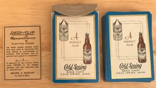 Vintage Cold Spring Brewing Company Playing Cards Cold Spring Minn.