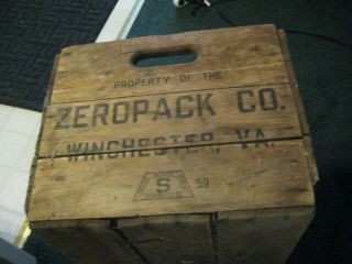Vintage Zeropack Co Winchester Va Apple Fruit Wood Wooden Crate Box,  Rare,  Ad,  Big
